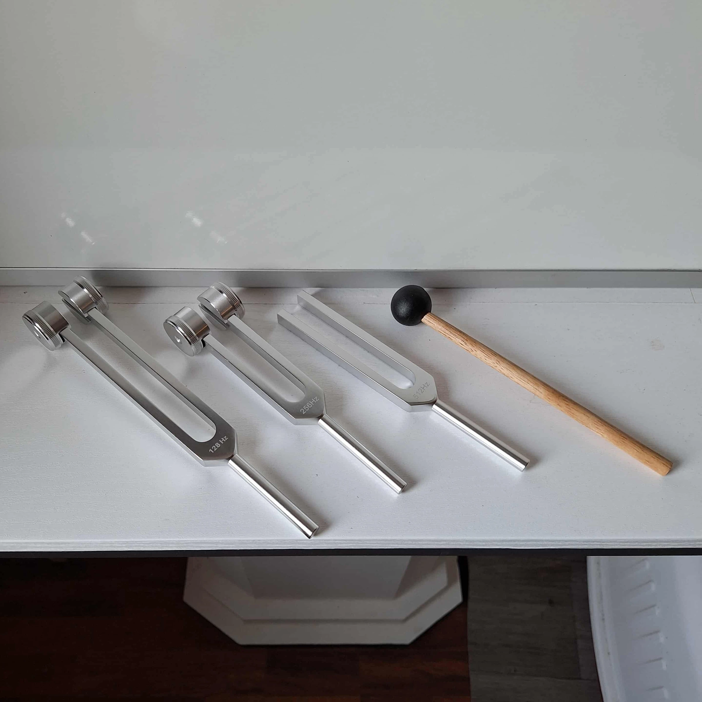 Set of 3 aluminum tuning forks + hammer + storage bag 🎵 – photo 4